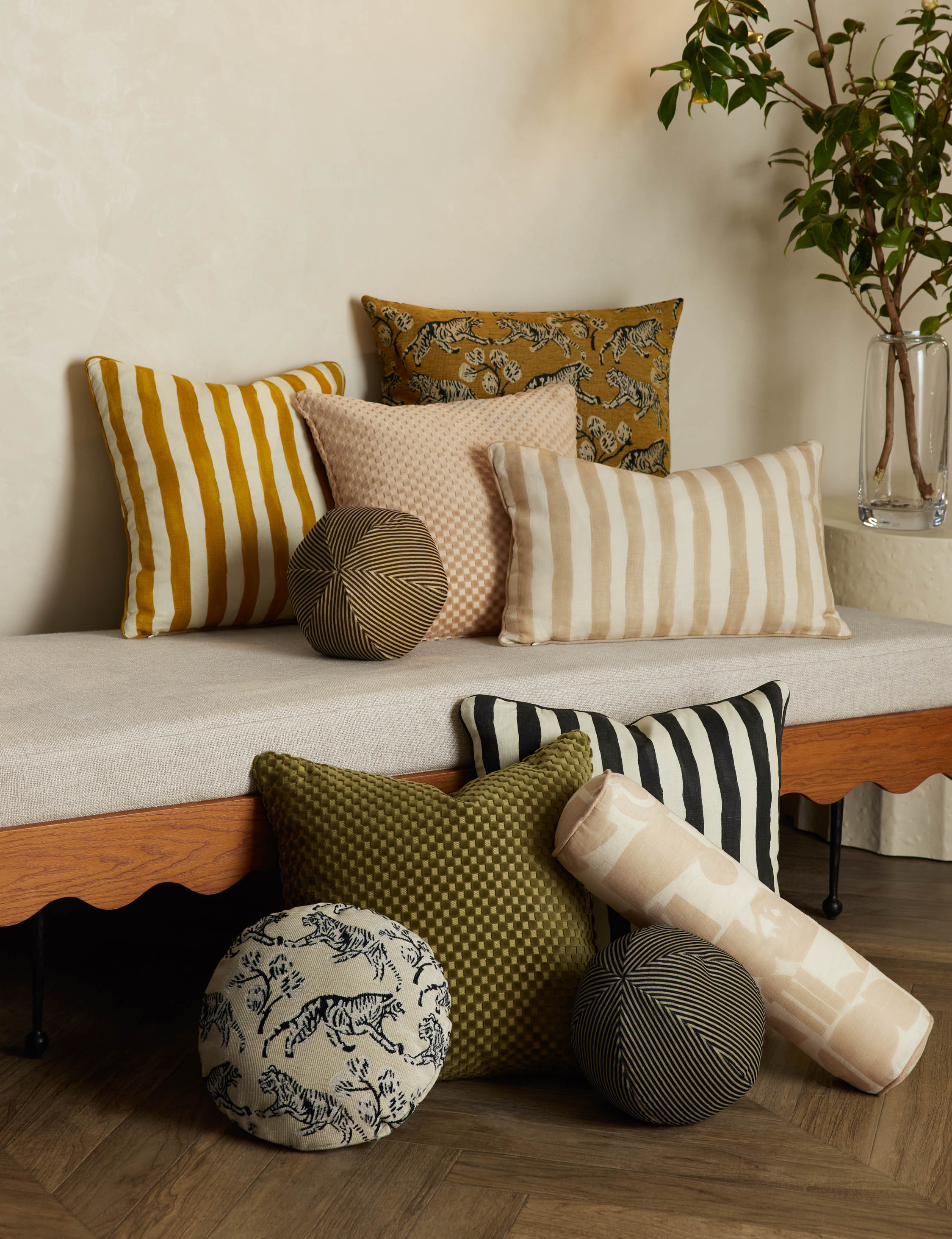 Sarah Sherman Samuel Painterly Stripe Pillow - Thumbnail 2