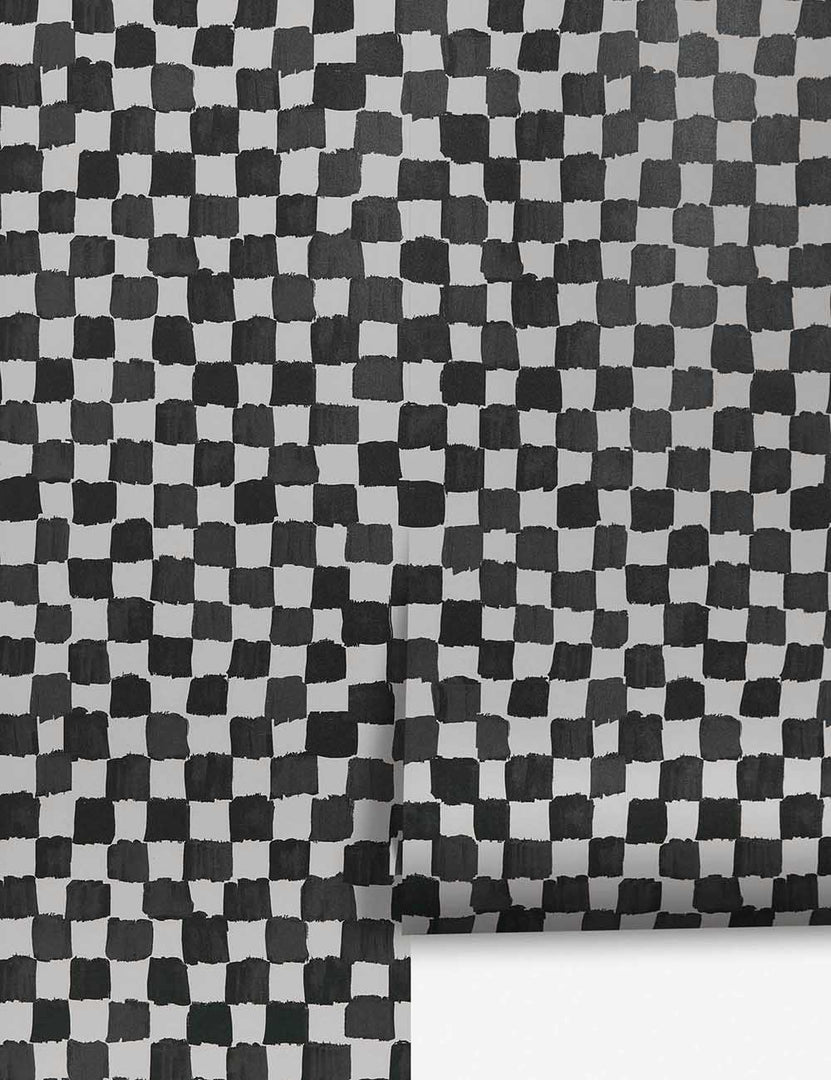 #color::ivory-+-black | Black and ivory Checkerboard Wallpaper by Sarah Sherman Samuel