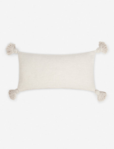 #color::natural #size::12--x-24-  | Sami natural lumbar pillow with pom poms