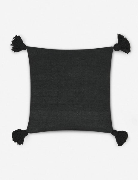  #color::black #size::20--x-20- | Sami black square pillow with pom poms