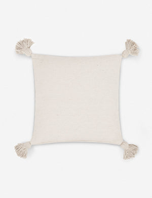 Sami natural square pillow with pom poms