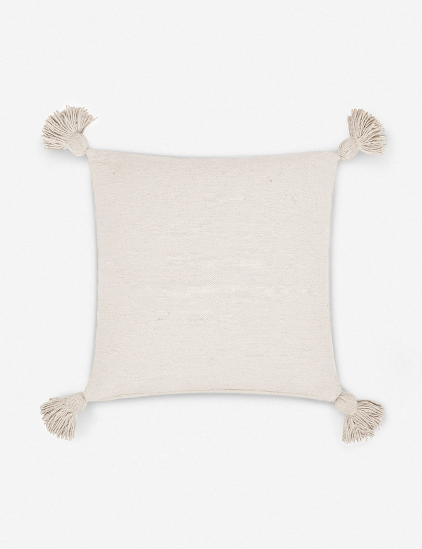 #color::natural #size::20--x-20-  | Sami natural square pillow with pom poms