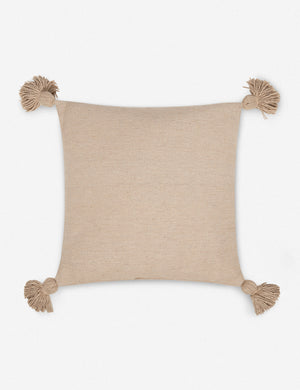 Sami terracotta square pillow with pom poms