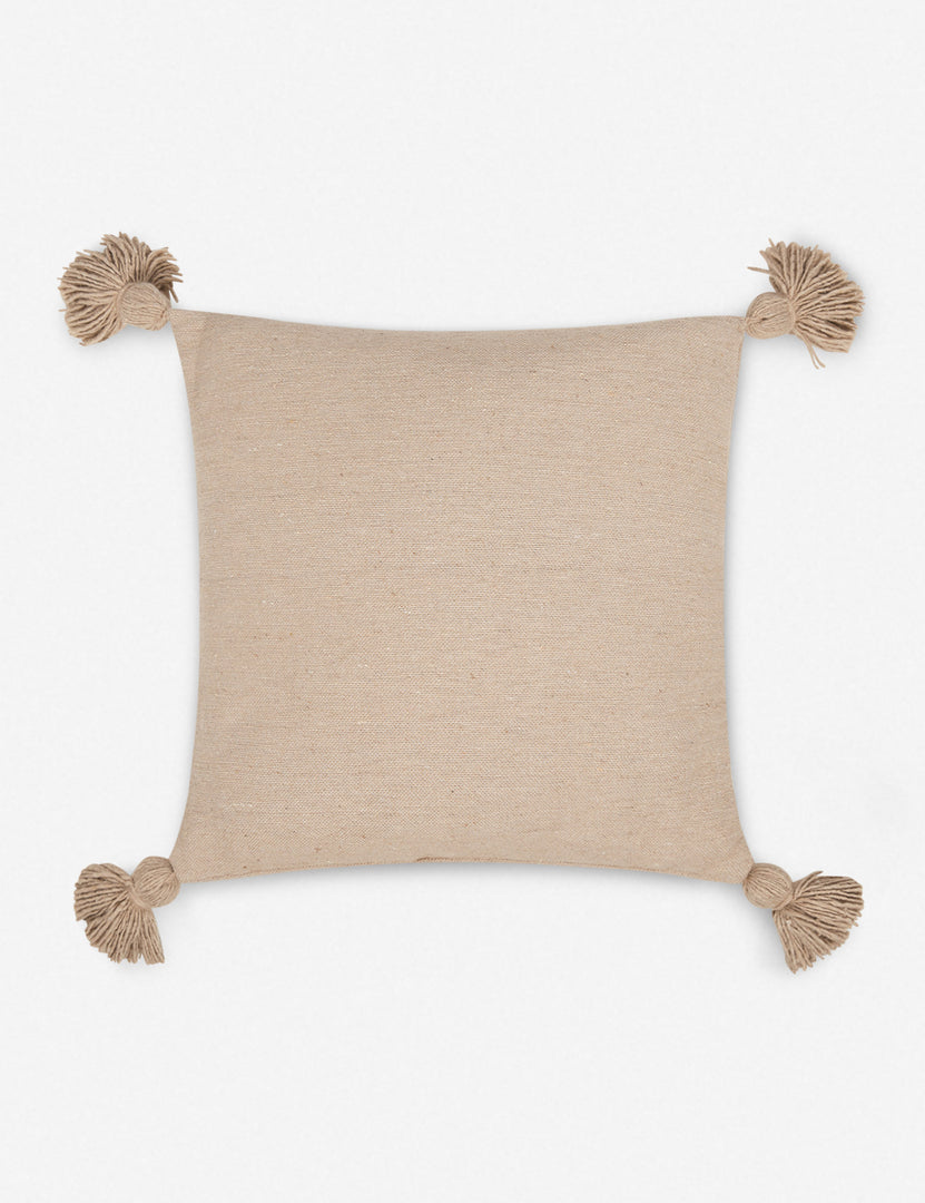 #color::terracotta #size::20--x-20- | Sami terracotta square pillow with pom poms