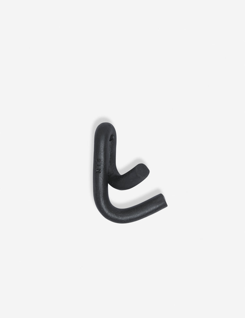 #color::black | Side view of the Black Leggy Crossed Wall Hook by SIN Ceramics
