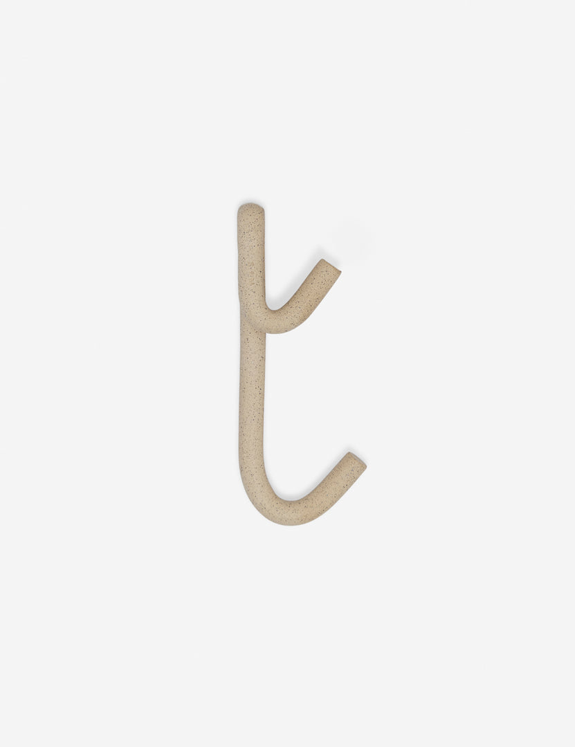 #color::speckled | Cream speckled Leggy Long Wall Hook by SIN Ceramics