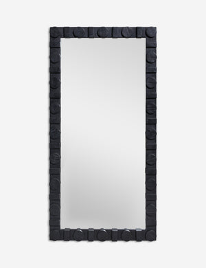 Sorenson full length wood framed floor mirror in black.