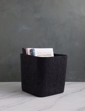 The Sculpted Bin in carbon black (Set of 3) by SortJoy