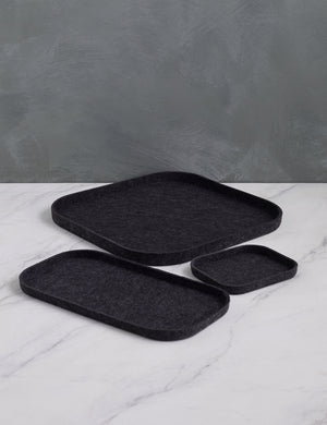The Tray Trio in carbon black (Set of 3) by SortJoy