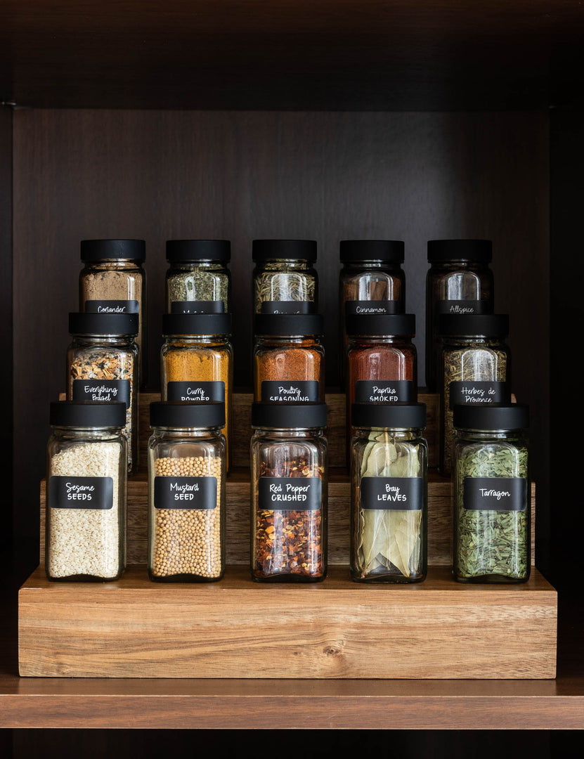 OUTOS Glass Transparent Spice Jar Seasoning Box Set Kitchen