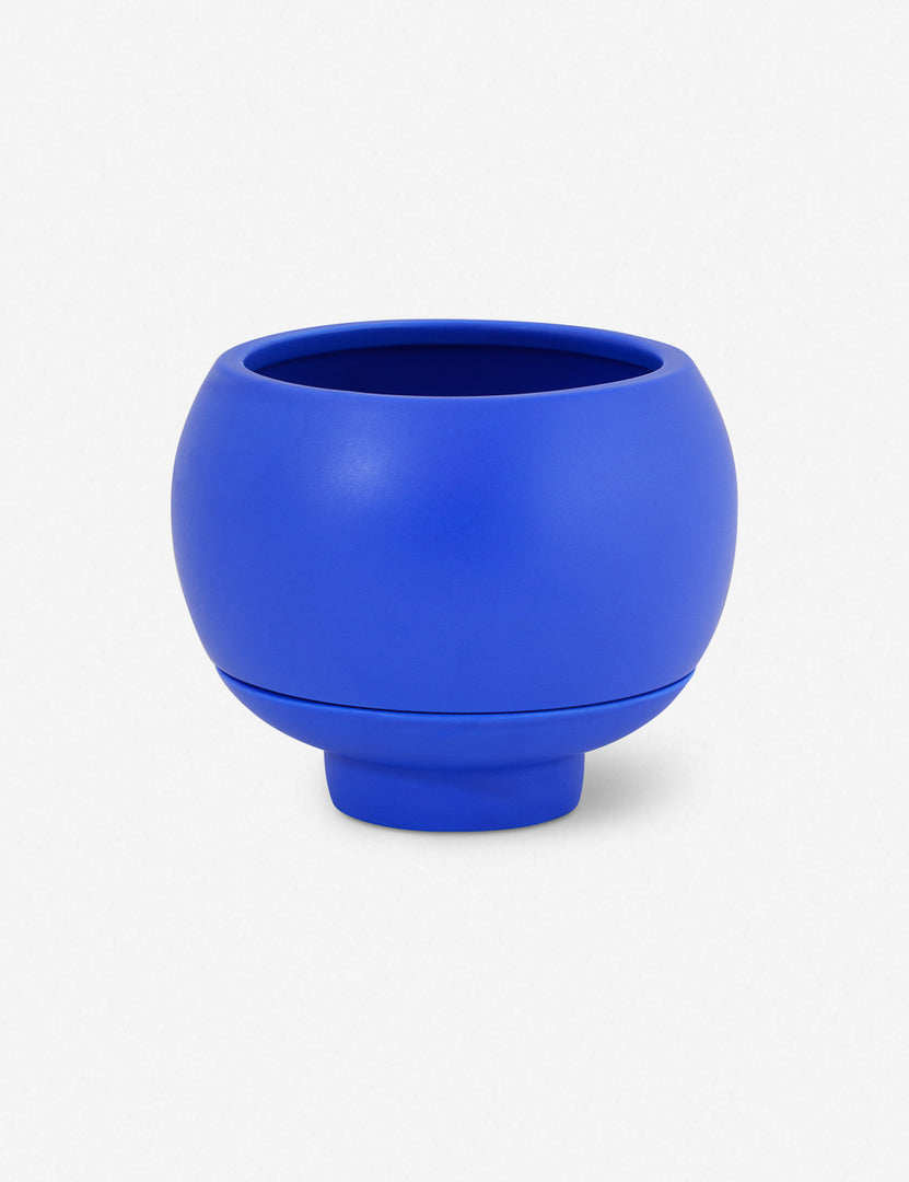 #color::cobalt | Sutton Ceramic Self-Watering Planter by Greenery Unlimited in cobalt blue