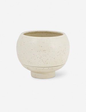 Sutton Ceramic Self-Watering Planter by Greenery Unlimited in speckled egg