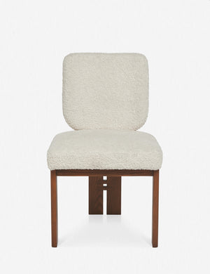 Sydney Cream Sherpa Dining Chair with wooden frame (Set of 2)