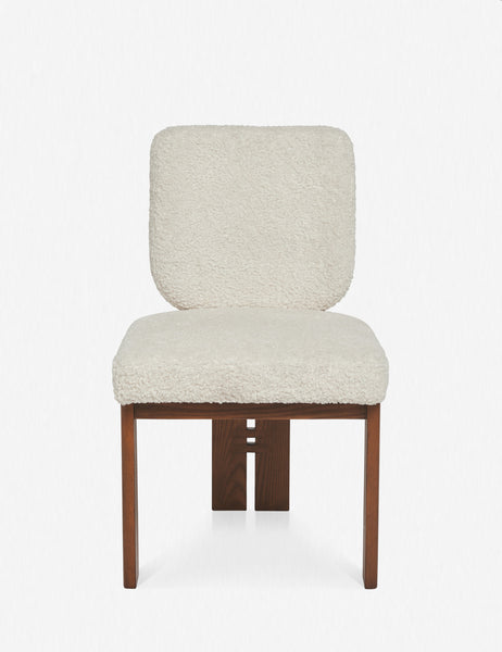 #color::cream-sherpa | Sydney Cream Sherpa Dining Chair with wooden frame (Set of 2)