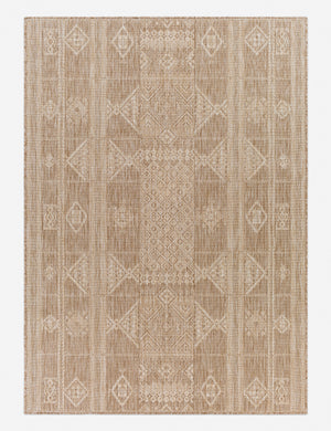 Yamina taupe indoor and outdoor machine woven rug with a geometric pattern