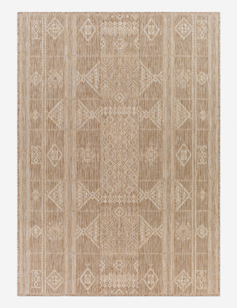 #color::taupe #size::5-3--x-7- #size::6-7--x-9- #size::7-10--x-10- #size::9-2--x-12- | Yamina taupe indoor and outdoor machine woven rug with a geometric pattern