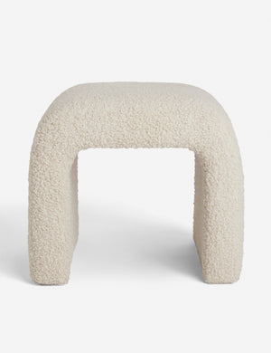 Tate Cream Boucle stool with rounded edges