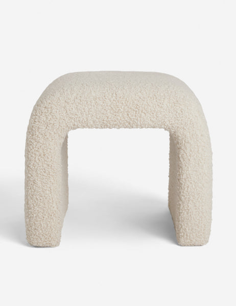 #color::cream | Tate Cream Boucle stool with rounded edges