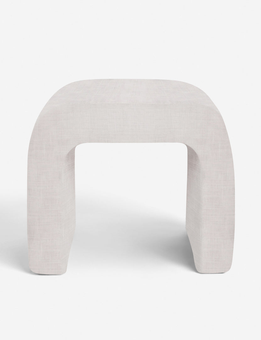 #color::white | Tate White Linen stool with rounded edges