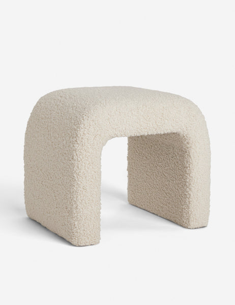 #color::cream | Angled view of the Tate Cream Boucle stool