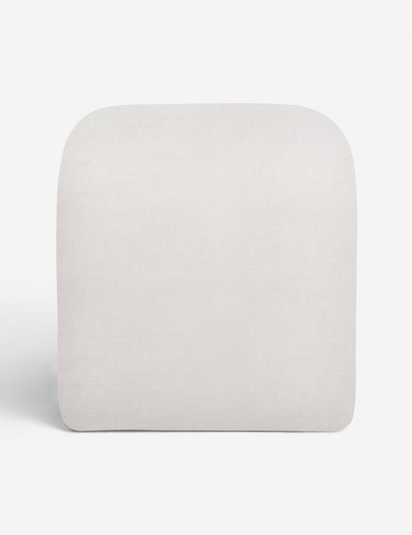 #color::white | Side of the Tate White Linen stool