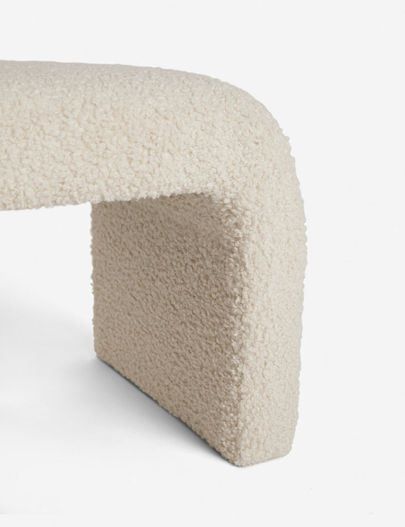 #color::cream | Detailed shot of the underside of the Tate Cream Boucle stool
