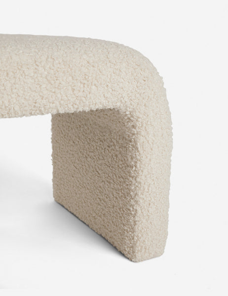 #color::cream | Detailed shot of the underside of the Tate Cream Boucle stool