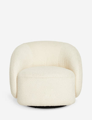Tauri cream boucle upholstered swivel chair