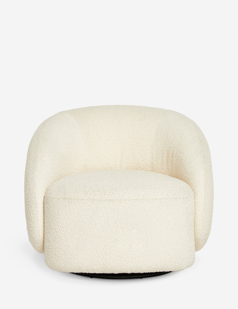 #color::cream | Tauri cream boucle upholstered swivel chair