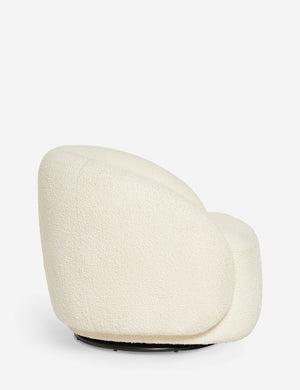 Side of the tauri cream boucle swivel chair