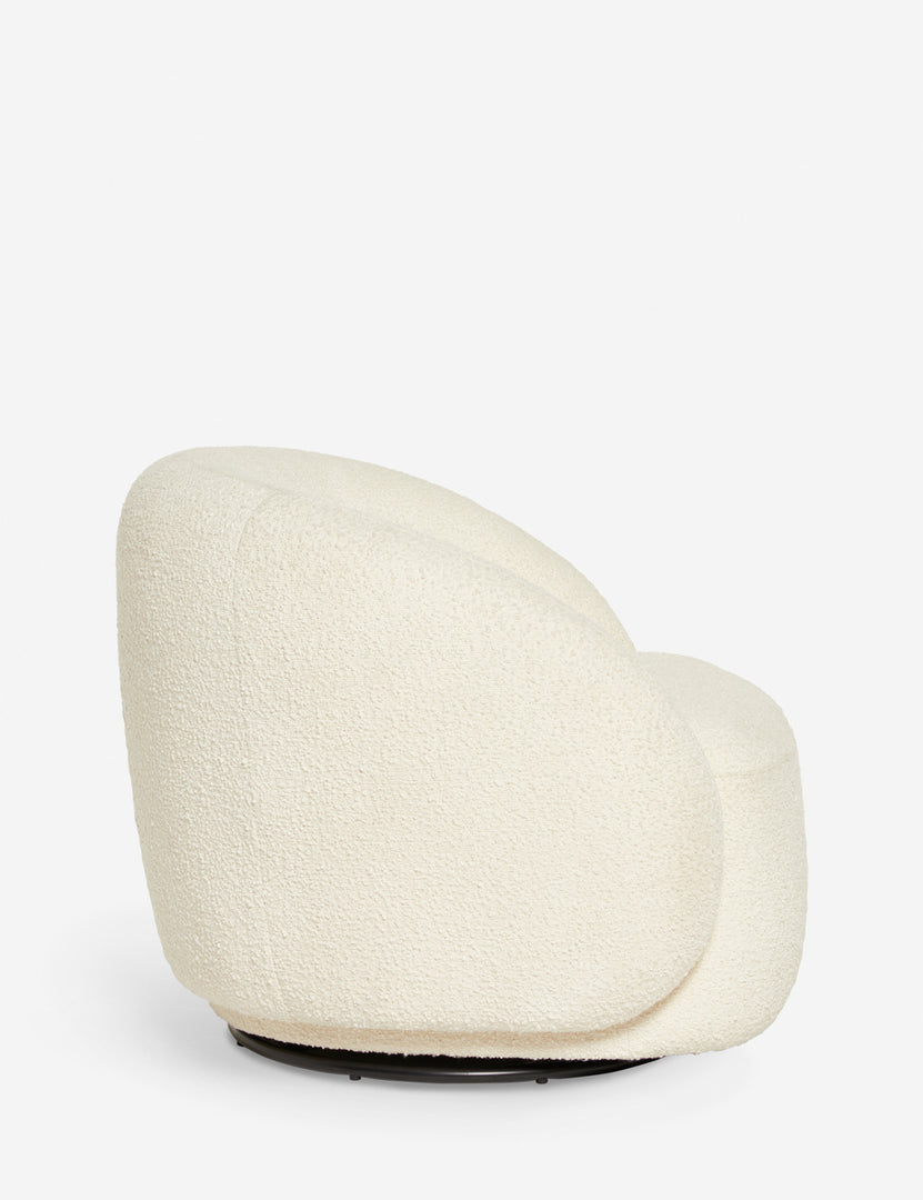 #color::cream | Side of the tauri cream boucle swivel chair