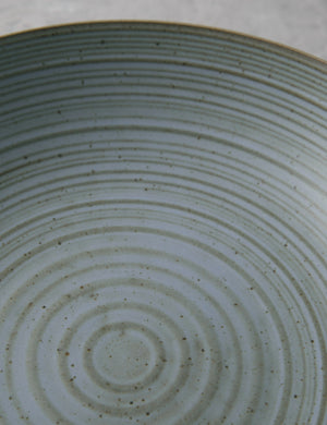 Close-up of ringed pattern on the inside of the Nature deep plate in water-blue by Thomas for Rosenthal