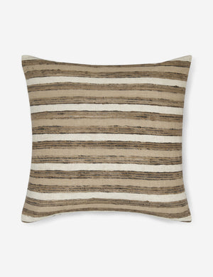 Thora silk earth-toned striped square pillow