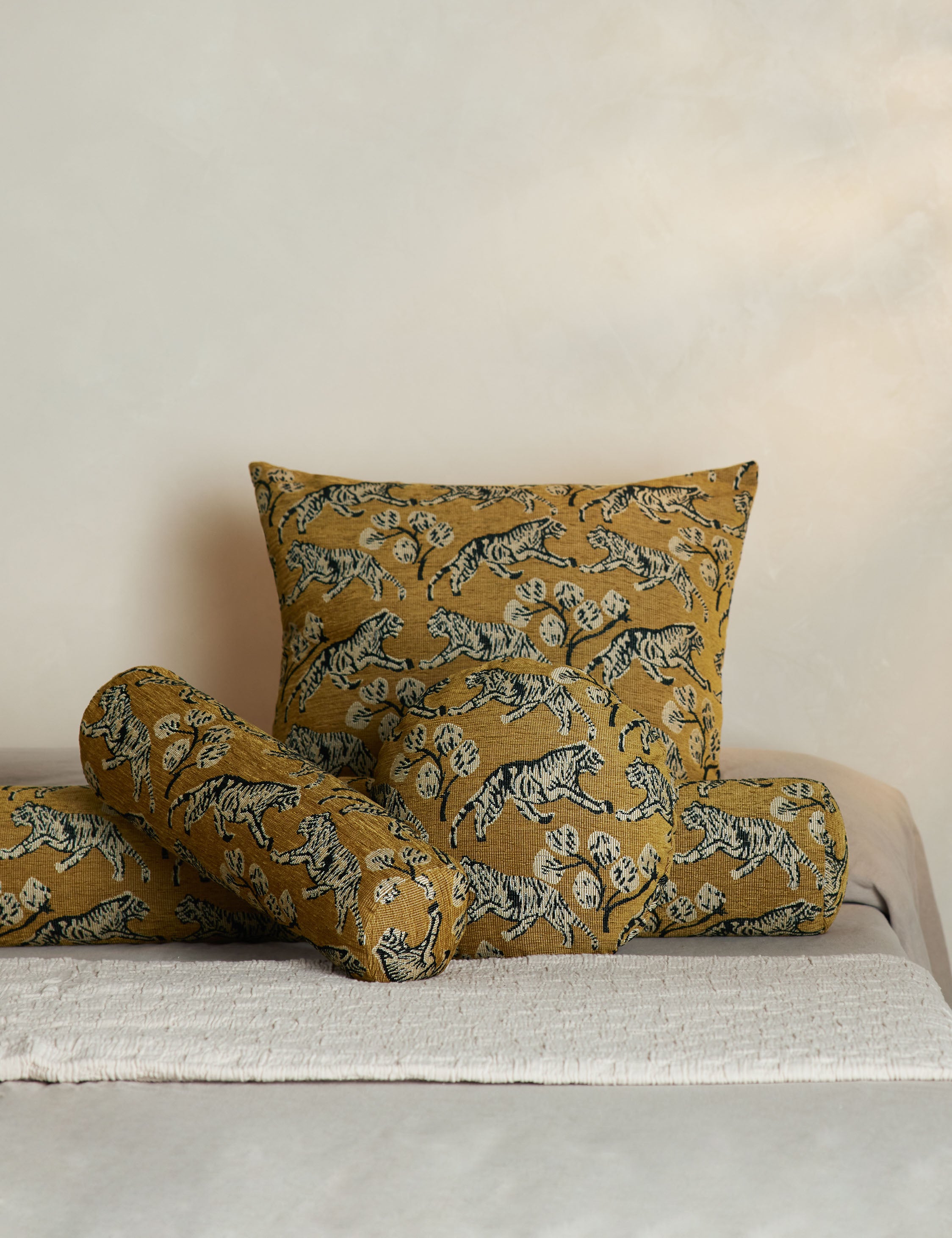 Sarah Sherman Samuel Tiger Jacquard Bolster Pillow