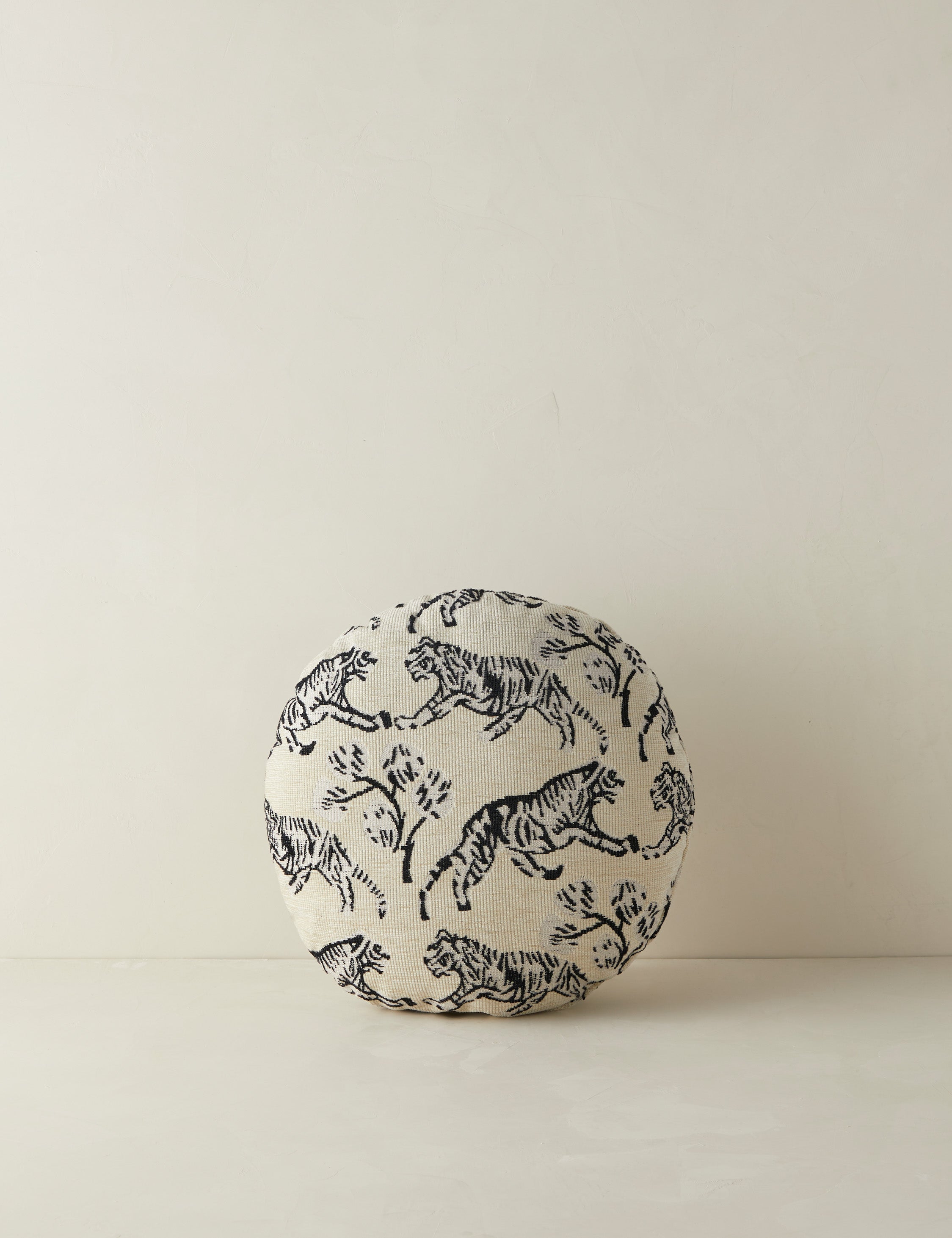 Tiger Jacquard Round Pillow - Thumbnail 2