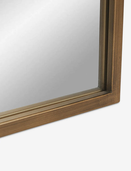 | The flat bottom edge and corner on the tulca vanity mirror