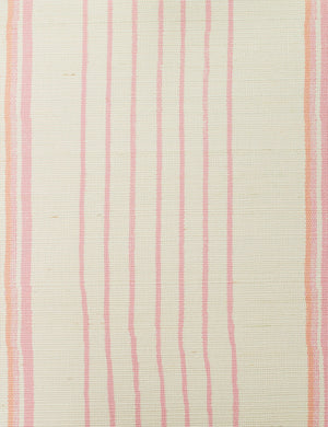 Two Tone Stripe Grasscloth Wallpaper By Nathan Turner, Creamsicle Swatch