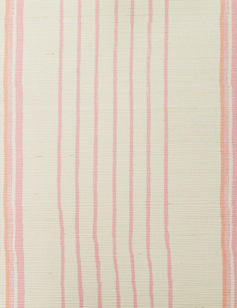Two Tone Stripe Grasscloth Wallpaper By Nathan Turner, Creamsicle Swatch