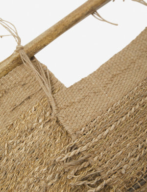 Close-up of the Ukiah woven natural jute and hemp Wall Hanging