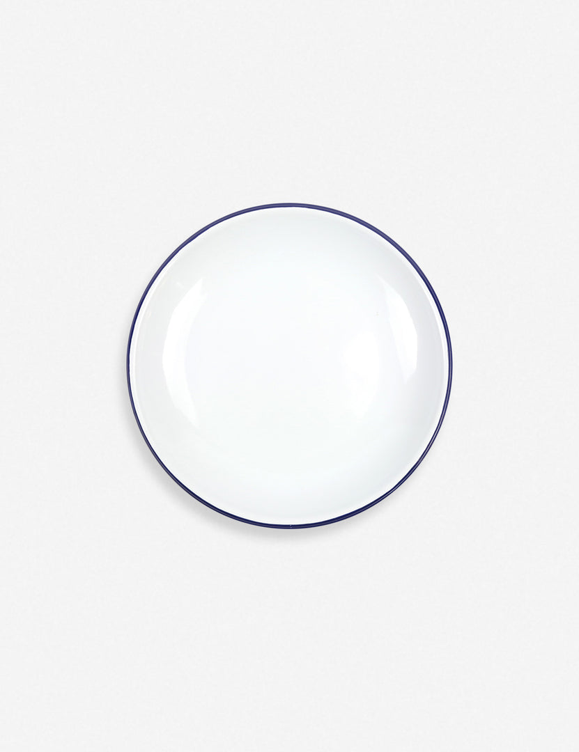#color::blue-rim | Bird’s-eye view of an Enamelware Dinner Plate with blue rim (Set of 4) by Crow Canyon