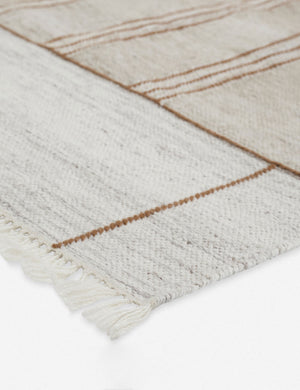 The fringed corner of the valencia indoor and outdoor rug