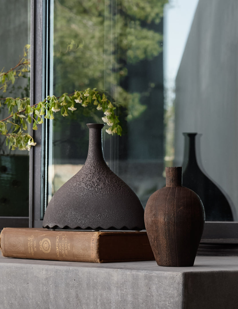 Noelle Geometric Decorative Vase, Black by Lemieux et Cie