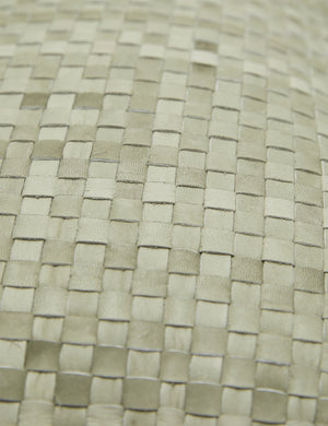 The mint green basket weave material
