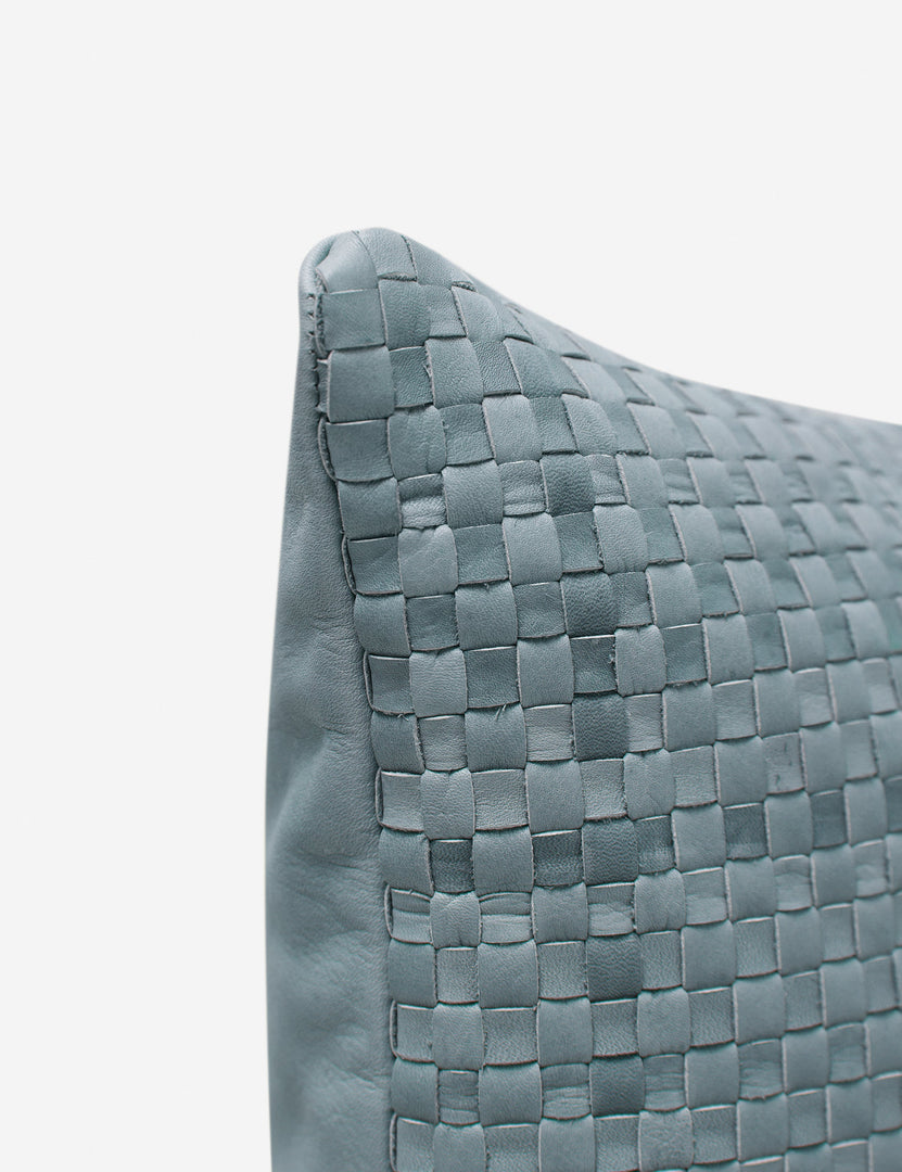 #color::dusty-blue #style::square | Corner of the victor dusty blue square throw pillow