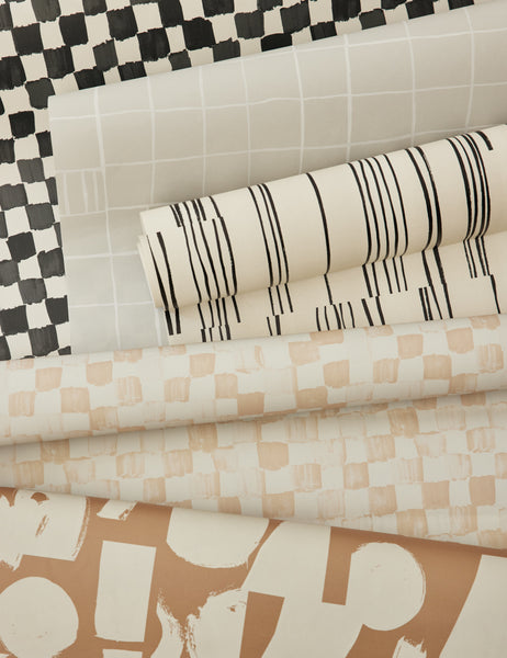 #color::ivory-+-black #color::taupe-+-ivory | Taupe and ivory and black and ivory Checkerboard Wallpaper lays amongst other Sarah Sherman Samuel wallpapers