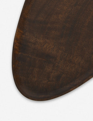 Walnut Wood Elongated Oval Footed Plate by Namu Home Goods