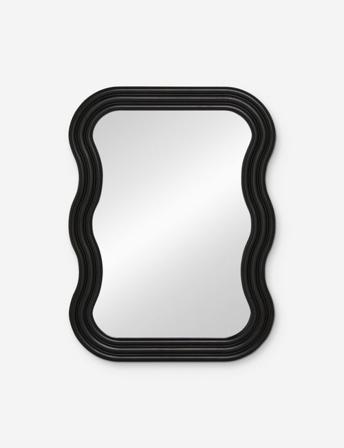 #size::small | Wendolyn wavy thick-framed black wall mirror. | Wendolyn small black mirror with a soft, wavy shaped frame