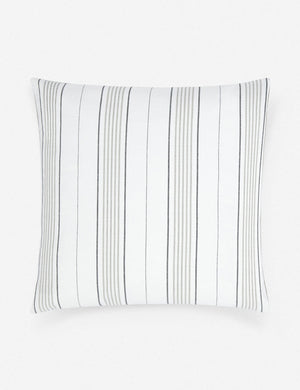 Whitehaven indoor and outdoor white with black stripes square pillow made with perennials performance fabric