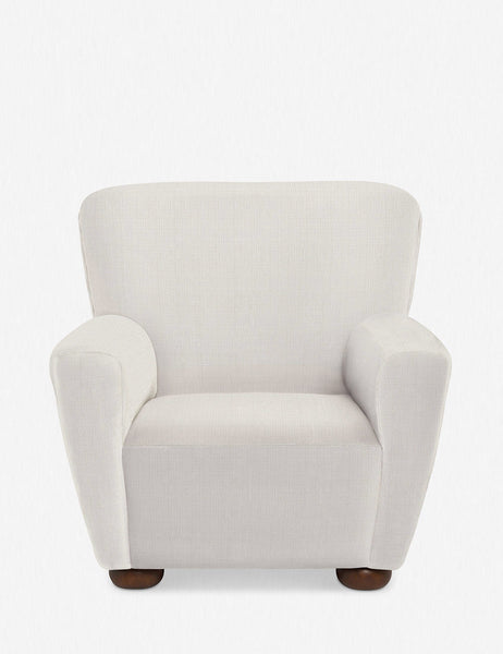 #color::ivory | Avery ivory linen accent chair with a winged back and plush seat