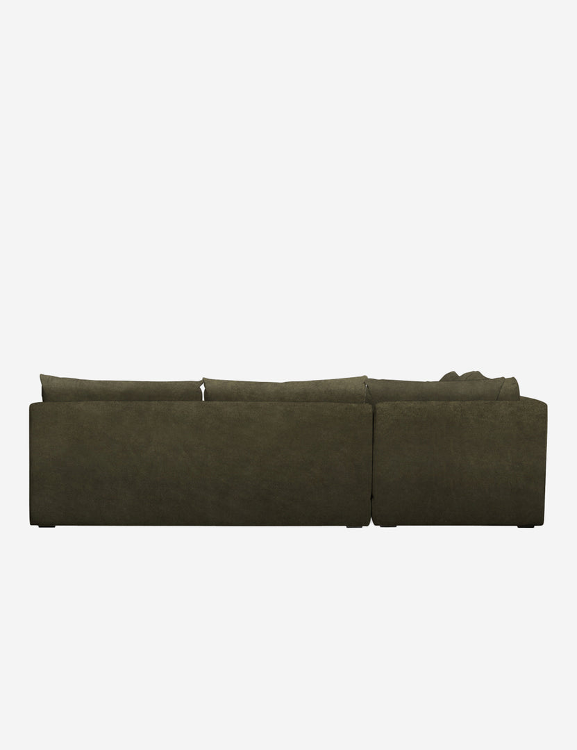 #color::balsam-velvet #configuration::left-facing | Back of the Winona Balsam Green Velvet armless left-facing sectional sofa
